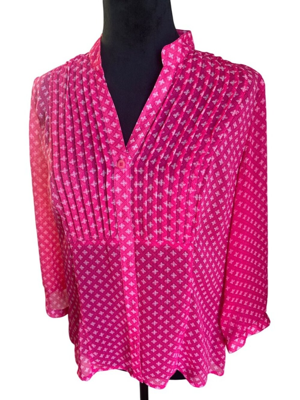 Christopher & Banks Pink Sheer Blouse Women's S Lightweight Long Sleeve Top